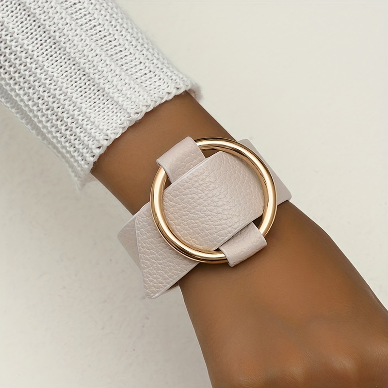 Adjustable Snake Print Leather Bracelet for Women Daily Wear Accessory